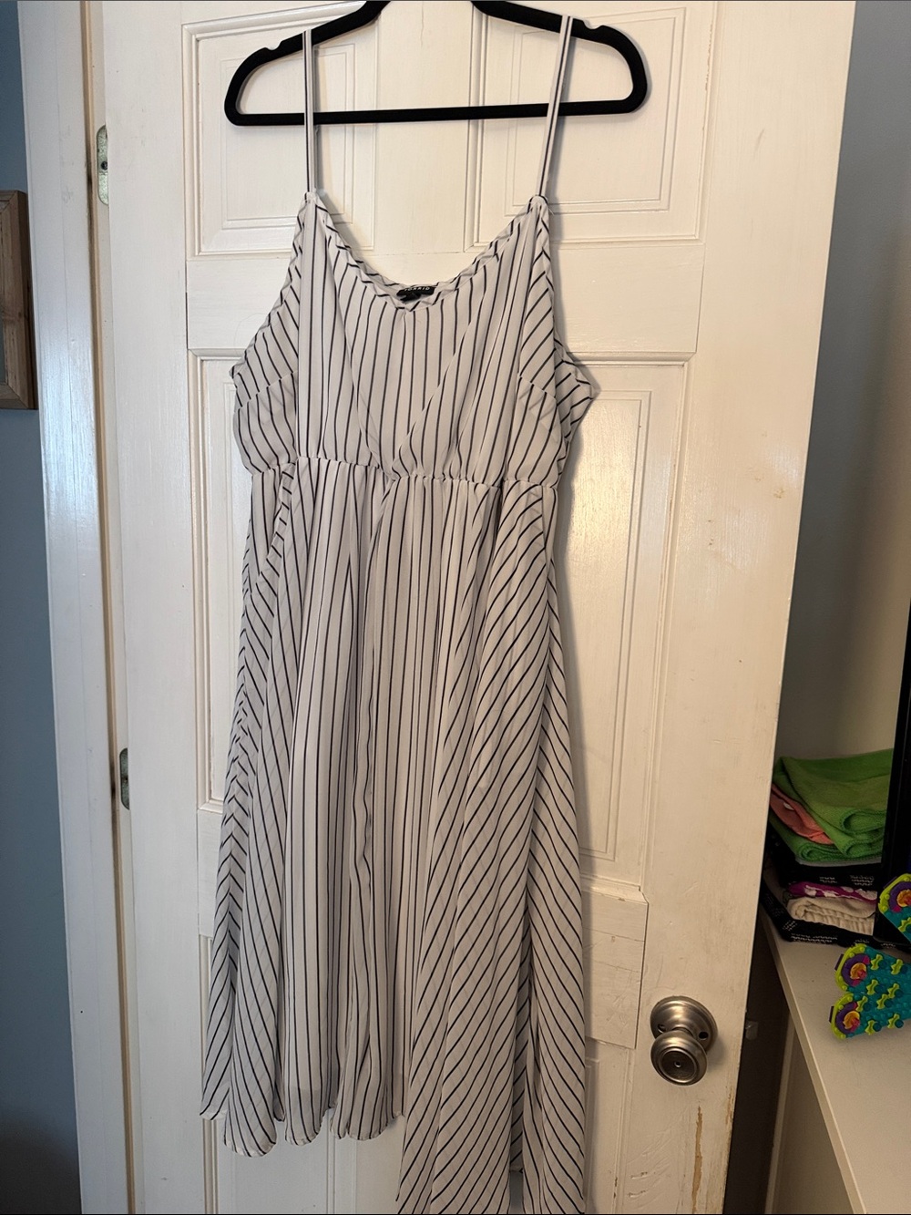 torrid White and Black Striped Maxi Dress